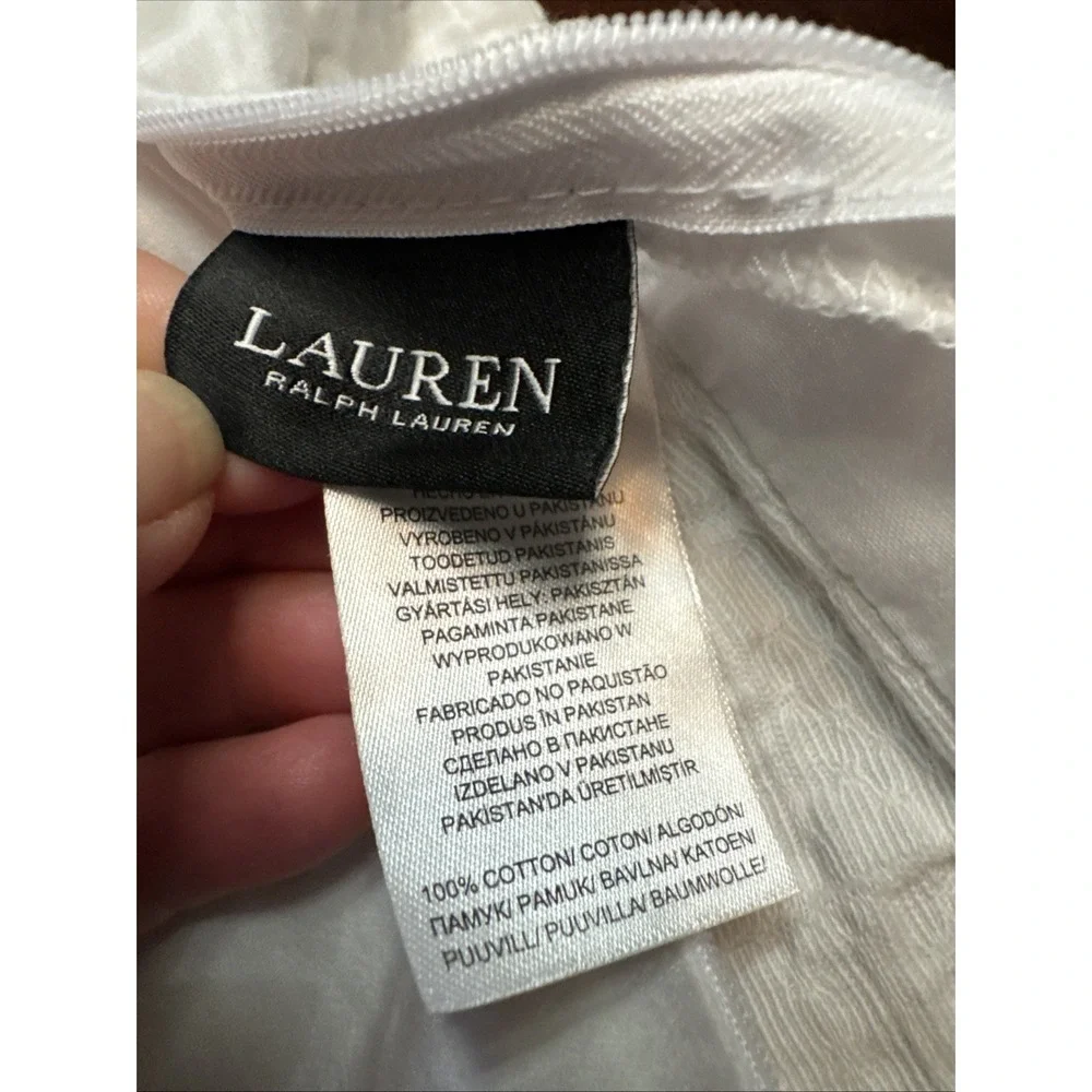 Ralph Lauren Pillow Sham KING Size Sascha Textured Medallion White